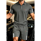 👕🩳 50% RABATT! Herren Freizeit-Kurzarm-Shorts-Set – Bequemes 2-teiliges Set, atmungsaktiv & perfekt für Sommer, Sport & Alltag ☀️✨