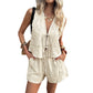 👕🌴 50% RABATT! Damen Sommer-Set mit Knotenoberteil & Shorts – Lässig, atmungsaktiv & perfekt für Strand, Urlaub & heiße Tage ☀️✨