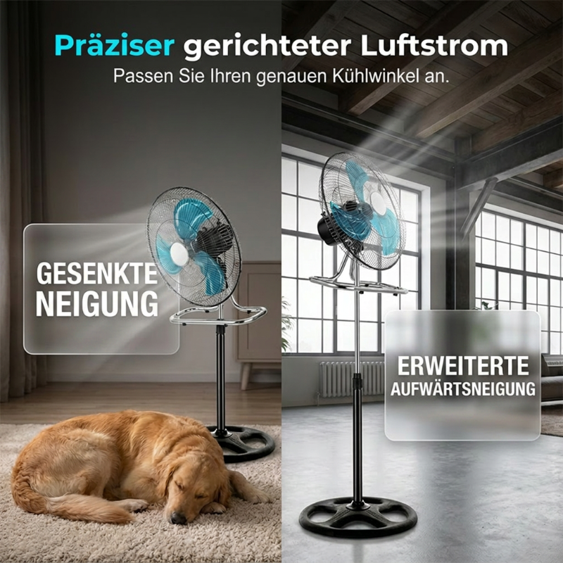 🌬️🔧 50% RABATT! Multifunktioneller 3-in-1 verstellbarer Bodenventilator – Stand-, Tisch- & Wandeinsatz, Oszillation & starker Luftstrom ✨