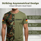 Herren Camouflage Patchwork Rundhals-T-Shirt