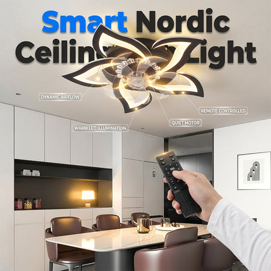🌸💡 50% RABATT! Moderner blumenförmiger Deckenventilator mit Licht & Fernbedienung – 3 Geschwindigkeiten, leiser DC-Motor & dekoratives Design ✨