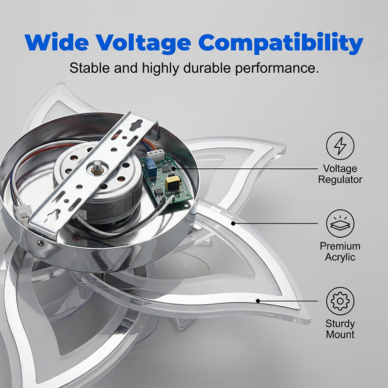 Modern Flower-Shaped Ceiling Fan with Light & Remote
