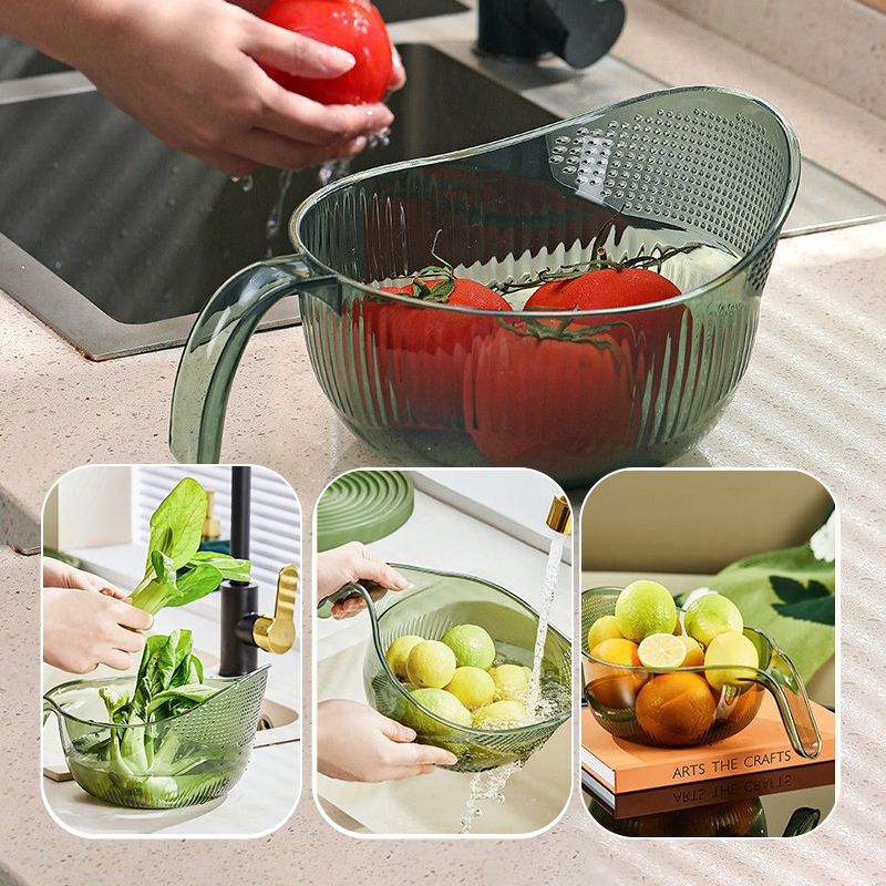 🍚💧 50% RABATT! Reisspüle mit integriertem Abtropfsieb – Rutschfester Boden, stabiler Griff & feine Löcher für perfekte Wasserabfuhr – Ideal für Hülsenfrüchte, Obst & Gemüse ✨