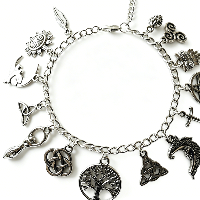 📿✨ 50% RABATT! Vintage-Armband im heidnischen Stil – Wicca-Symbol-Anhänger, Vintage-Metall, vielseitig kombinierbar für den Alltag – Spirituelle Bedeutung ✨