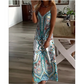 👗🌸 50% RABATT! Damen Retro-Print V-Ausschnitt Ärmellos Maxi-Kleid – Fließend, feminin & perfekt für Sommer, Strand & besondere Anlässe ✨