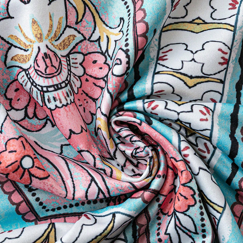 👗🌸 50% RABATT! Damen Retro-Print V-Ausschnitt Ärmellos Maxi-Kleid – Fließend, feminin & perfekt für Sommer, Strand & besondere Anlässe ✨