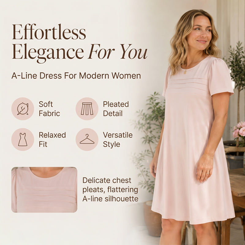 👗🔥 LETZTER TAG: 50% RABATT! Damen A-Linien Freizeitkleid – Weich & figurfreundlich für Alltag & Büro 🩷✨