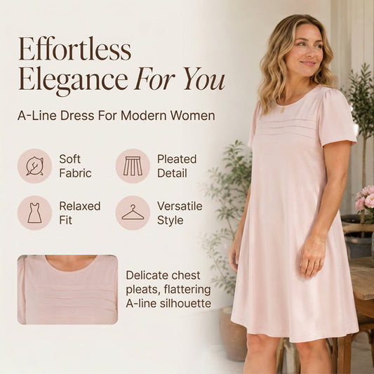 👗🔥 LETZTER TAG: 50% RABATT! Damen A-Linien Freizeitkleid – Weich & figurfreundlich für Alltag & Büro 🩷✨