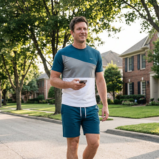 👕 50% RABATT JETZT! 🎨 Herren Colorblock T-Shirt & Shorts Set – Weicher Stoff & atmungsaktiv – Perfekt für Sommer, Sport oder Entspannung – Stilvoll und bequem 🩳✨