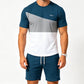 👕 50% RABATT JETZT! 🎨 Herren Colorblock T-Shirt & Shorts Set – Weicher Stoff & atmungsaktiv – Perfekt für Sommer, Sport oder Entspannung – Stilvoll und bequem 🩳✨