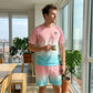 👕🌴 50% RABATT – NUR FÜR KURZE ZEIT! 2-teiliges Sommer-Set für Herren – Kurzarm-Shirt & Shorts mit Palmen-Print & Farbverlauf, atmungsaktiv, bequem & perfekt für Strand, Urlaub & Alltag 🌅✨