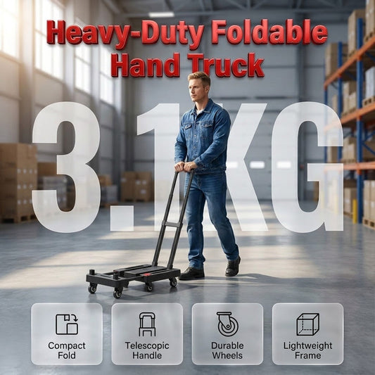 🛒 Faltbare Sackkarre – 150 kg Tragkraft & leise PU-Räder – Teleskopgriff & Sicherheitsriegel – kompakt & platzsparend 💪🔇📦✨