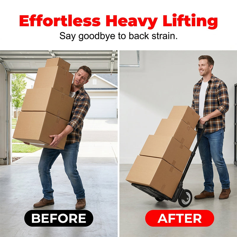 🛒 Faltbare Sackkarre – 150 kg Tragkraft & leise PU-Räder – Teleskopgriff & Sicherheitsriegel – kompakt & platzsparend 💪🔇📦✨