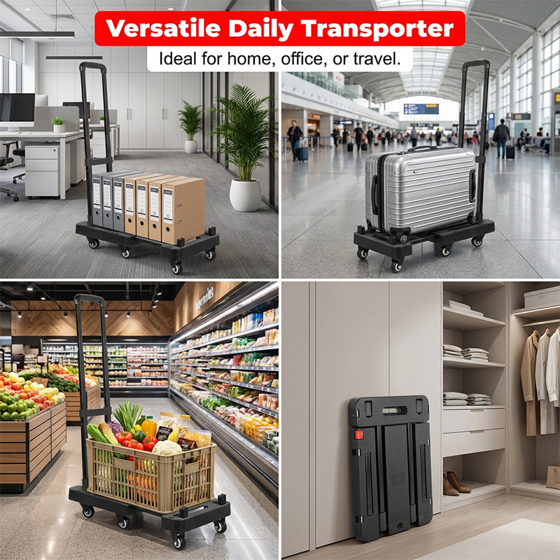 🛒 Faltbare Sackkarre – 150 kg Tragkraft & leise PU-Räder – Teleskopgriff & Sicherheitsriegel – kompakt & platzsparend 💪🔇📦✨