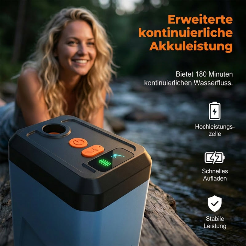 🚿🔋 50% RABATT! Kabelloser tragbarer Duschbooster – Selbstansaugend, USB-C aufladbar & vielseitig für Camping, Baustelle & Outdoor ✨