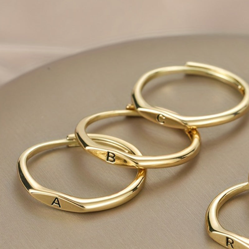 🎉 2026 Sale – Über 31.000 Stück verkauft! 💍 Minimalistischer Initialenring für elegante Alltagsgarderobe – Verstellbares offenes Band ✨