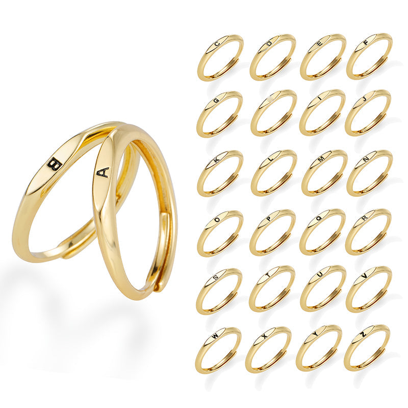🎉 2026 Sale – Über 31.000 Stück verkauft! 💍 Minimalistischer Initialenring für elegante Alltagsgarderobe – Verstellbares offenes Band ✨