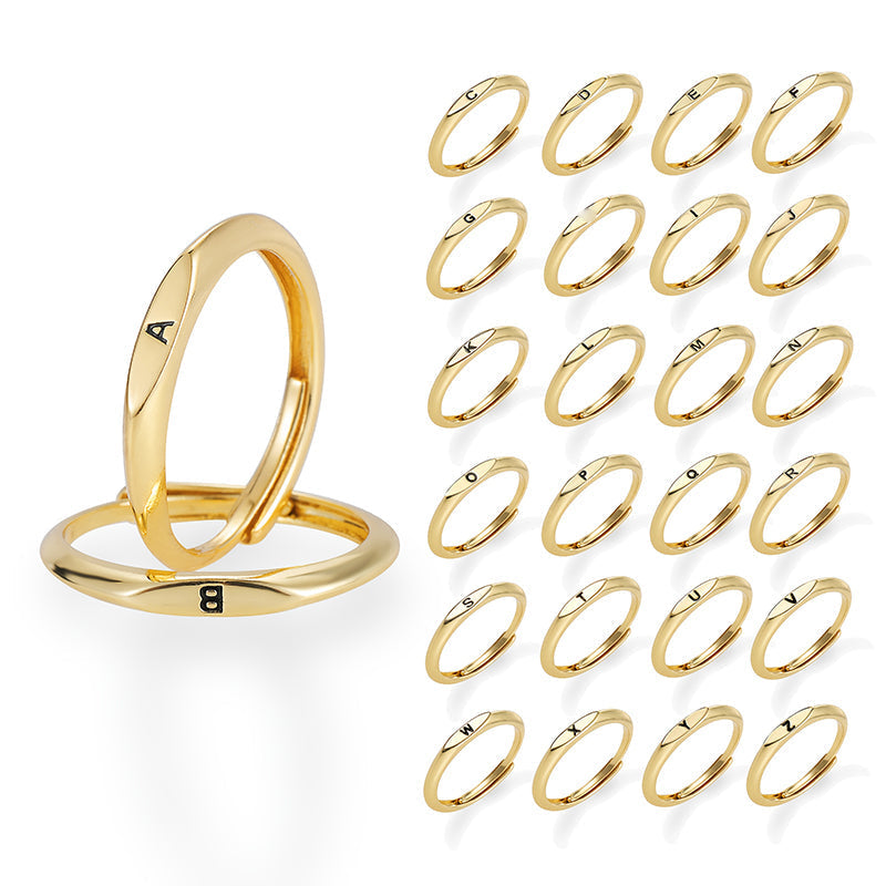 🎉 2026 Sale – Über 31.000 Stück verkauft! 💍 Minimalistischer Initialenring für elegante Alltagsgarderobe – Verstellbares offenes Band ✨