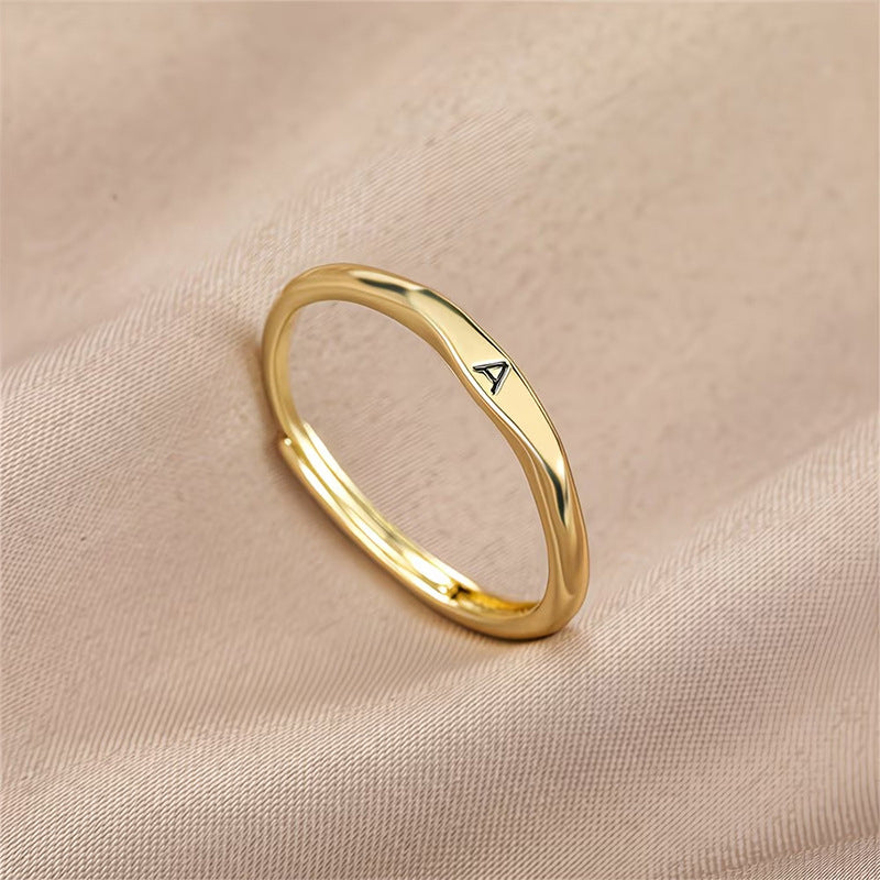🎉 2026 Sale – Über 31.000 Stück verkauft! 💍 Minimalistischer Initialenring für elegante Alltagsgarderobe – Verstellbares offenes Band ✨
