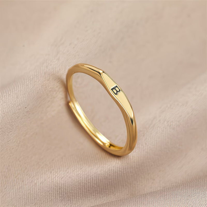 🎉 2026 Sale – Über 31.000 Stück verkauft! 💍 Minimalistischer Initialenring für elegante Alltagsgarderobe – Verstellbares offenes Band ✨