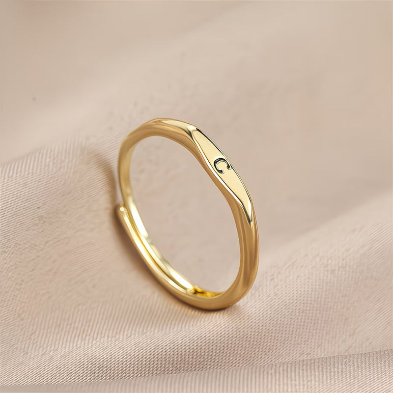 🎉 2026 Sale – Über 31.000 Stück verkauft! 💍 Minimalistischer Initialenring für elegante Alltagsgarderobe – Verstellbares offenes Band ✨