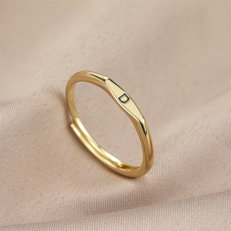 🎉 2026 Sale – Über 31.000 Stück verkauft! 💍 Minimalistischer Initialenring für elegante Alltagsgarderobe – Verstellbares offenes Band ✨
