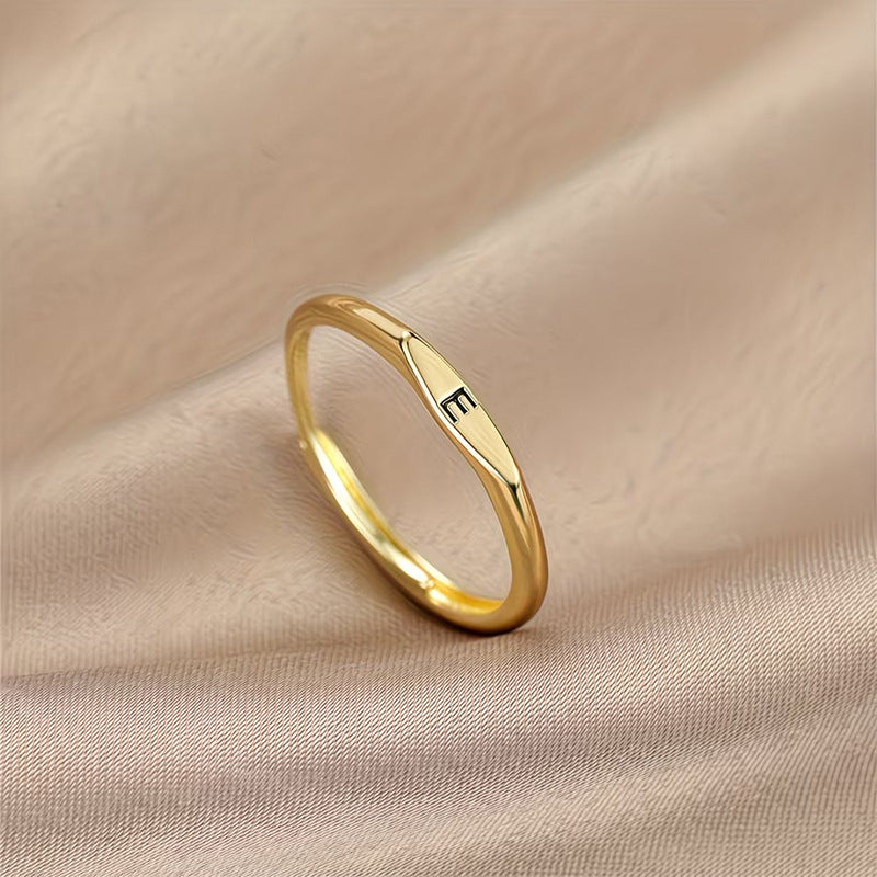 🎉 2026 Sale – Über 31.000 Stück verkauft! 💍 Minimalistischer Initialenring für elegante Alltagsgarderobe – Verstellbares offenes Band ✨