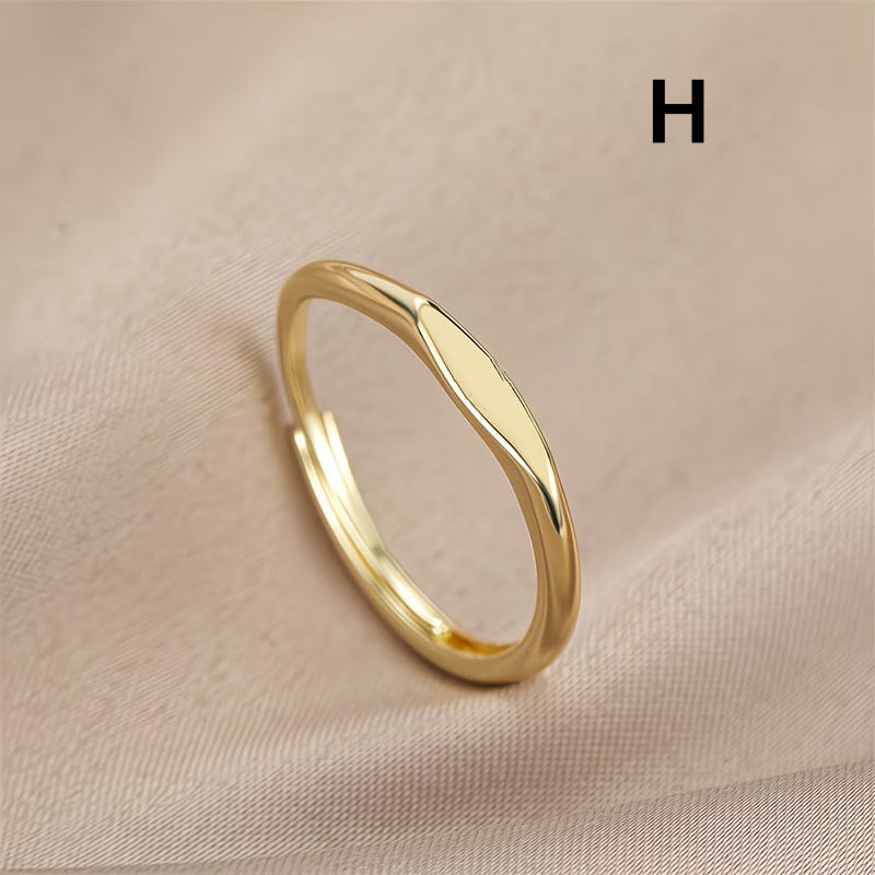 🎉 2026 Sale – Über 31.000 Stück verkauft! 💍 Minimalistischer Initialenring für elegante Alltagsgarderobe – Verstellbares offenes Band ✨