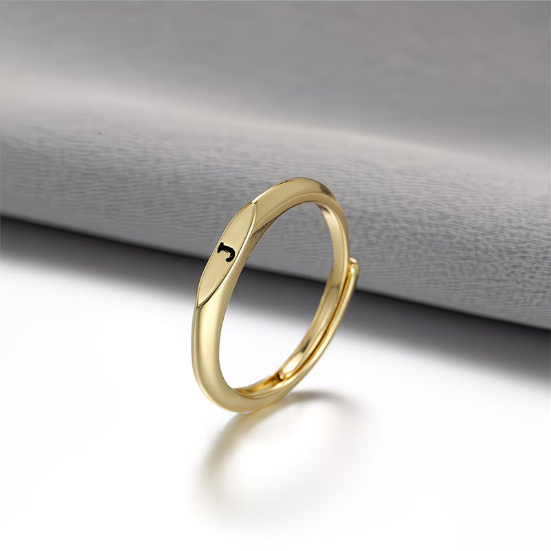 🎉 2026 Sale – Über 31.000 Stück verkauft! 💍 Minimalistischer Initialenring für elegante Alltagsgarderobe – Verstellbares offenes Band ✨