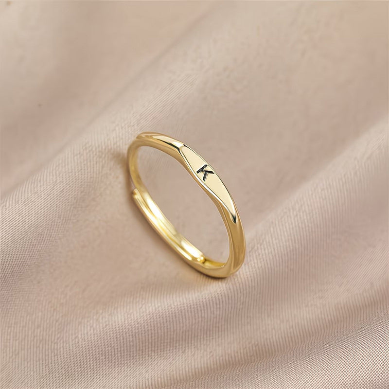 🎉 2026 Sale – Über 31.000 Stück verkauft! 💍 Minimalistischer Initialenring für elegante Alltagsgarderobe – Verstellbares offenes Band ✨