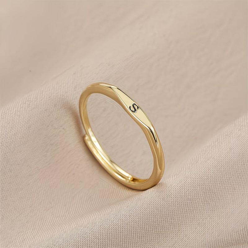 🎉 2026 Sale – Über 31.000 Stück verkauft! 💍 Minimalistischer Initialenring für elegante Alltagsgarderobe – Verstellbares offenes Band ✨