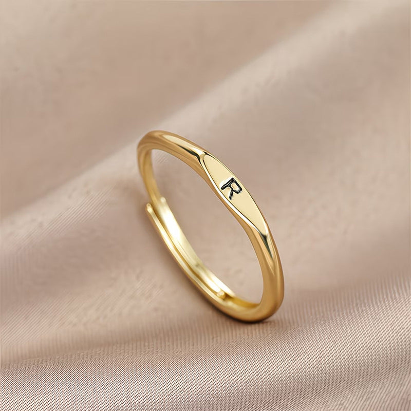 🎉 2026 Sale – Über 31.000 Stück verkauft! 💍 Minimalistischer Initialenring für elegante Alltagsgarderobe – Verstellbares offenes Band ✨