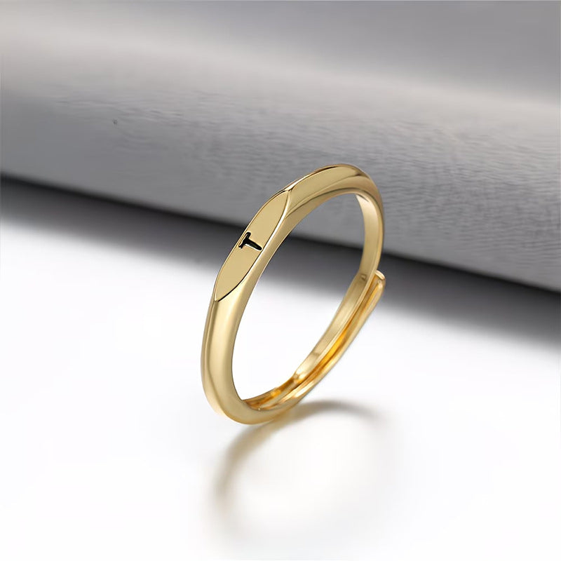 🎉 2026 Sale – Über 31.000 Stück verkauft! 💍 Minimalistischer Initialenring für elegante Alltagsgarderobe – Verstellbares offenes Band ✨