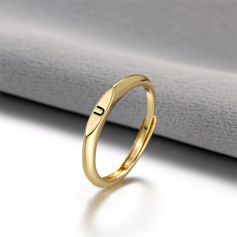 🎉 2026 Sale – Über 31.000 Stück verkauft! 💍 Minimalistischer Initialenring für elegante Alltagsgarderobe – Verstellbares offenes Band ✨