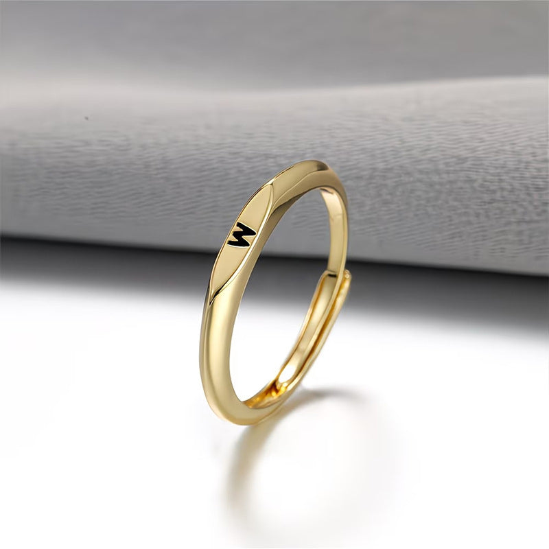 🎉 2026 Sale – Über 31.000 Stück verkauft! 💍 Minimalistischer Initialenring für elegante Alltagsgarderobe – Verstellbares offenes Band ✨