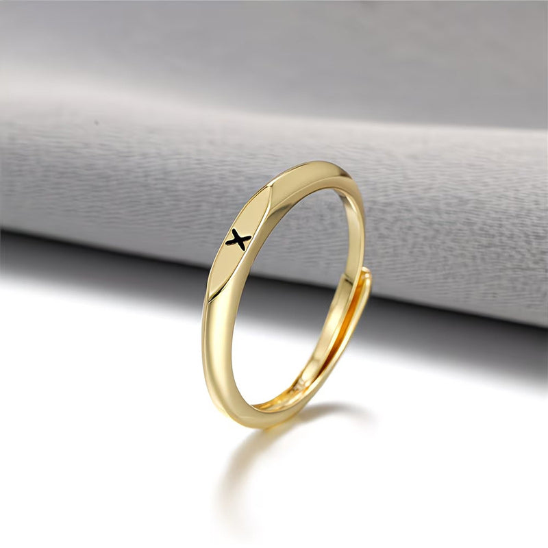 🎉 2026 Sale – Über 31.000 Stück verkauft! 💍 Minimalistischer Initialenring für elegante Alltagsgarderobe – Verstellbares offenes Band ✨