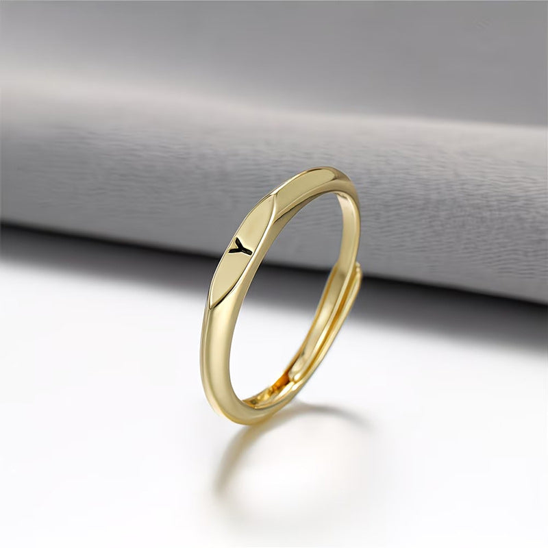 🎉 2026 Sale – Über 31.000 Stück verkauft! 💍 Minimalistischer Initialenring für elegante Alltagsgarderobe – Verstellbares offenes Band ✨