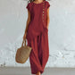 👗🌺 50% RABATT! 2-teiliges Set aus Oberteil mit asymmetrischem Saum & Hose für Damen – Modern, feminin & perfekt für Sommer, Büro & Alltag ✨
