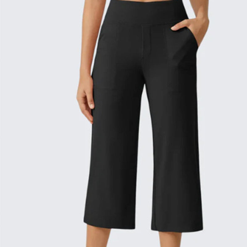 Damen Lässige Weite Bein Caprihose