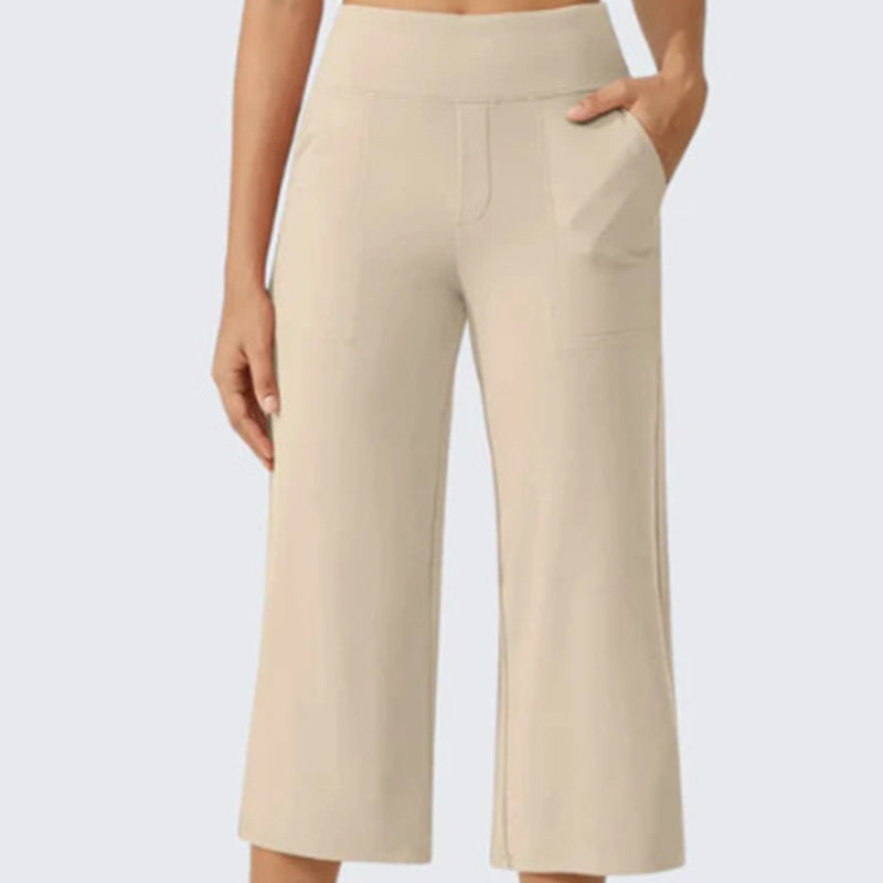 Damen Lässige Weite Bein Caprihose
