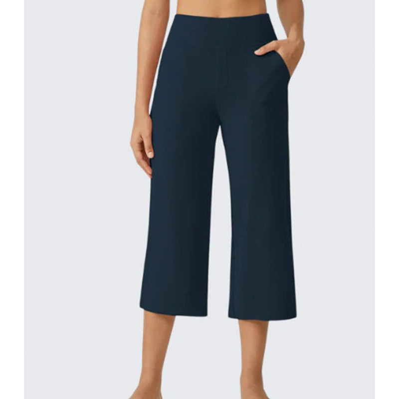 Damen Lässige Weite Bein Caprihose