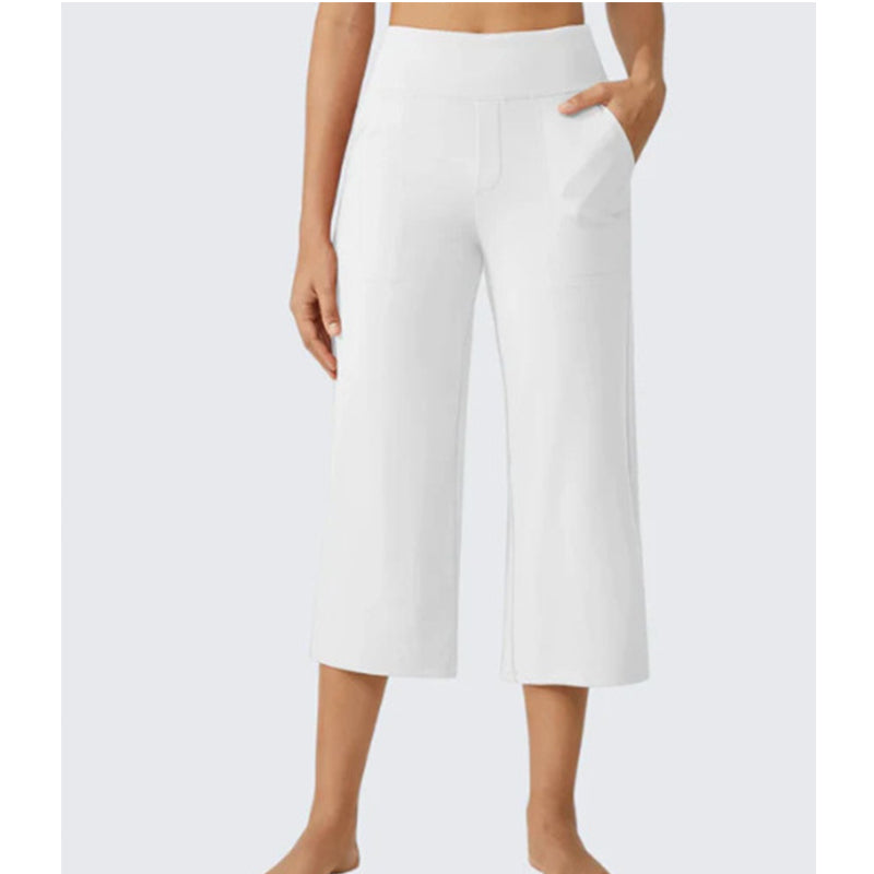 Damen Lässige Weite Bein Caprihose