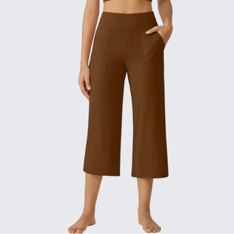 Damen Lässige Weite Bein Caprihose