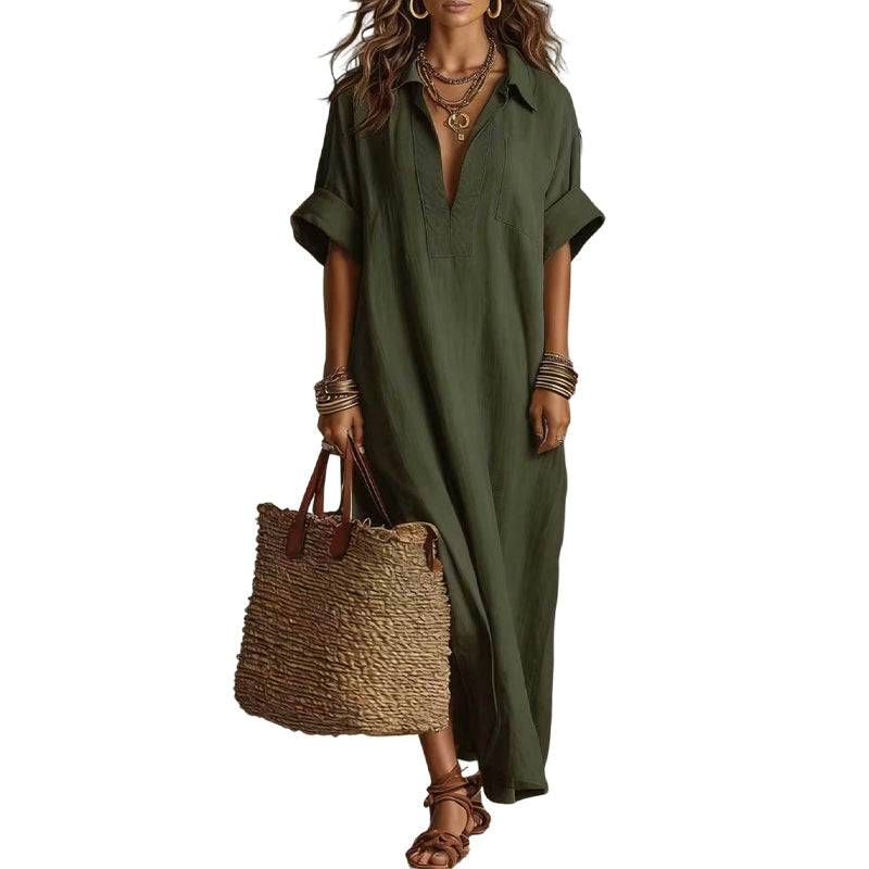 👗✨ 50% RABATT! Zeitloses Kleid in gedeckten Farben – Klare Linienführung, weich fallender Stoff, passt zu jedem Anlass – von morgens bis abends 🌿
