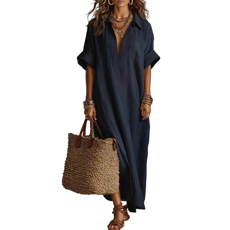 👗✨ 50% RABATT! Zeitloses Kleid in gedeckten Farben – Klare Linienführung, weich fallender Stoff, passt zu jedem Anlass – von morgens bis abends 🌿