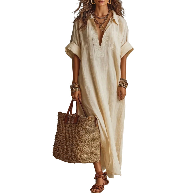 👗✨ 50% RABATT! Zeitloses Kleid in gedeckten Farben – Klare Linienführung, weich fallender Stoff, passt zu jedem Anlass – von morgens bis abends 🌿
