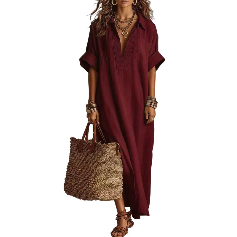 👗✨ 50% RABATT! Zeitloses Kleid in gedeckten Farben – Klare Linienführung, weich fallender Stoff, passt zu jedem Anlass – von morgens bis abends 🌿