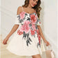 👗🌸 50 % RABATT! Damen Boho Blumenprint Cold-Shoulder-Kleid – Leicht, fließend & perfekt für Sommer, Strand & Gartenparty ✨