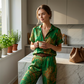 👚🌴 50% RABATT! 2-teiliges Freizeit-Set für Damen – Bedrucktes Hemd mit Kragen & gerade geschnittene Hose mit Taschen, luftig & vielseitig kombinierbar ✨