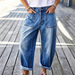 👖✨ 50% RABATT! Damen Barrel-Leg Jeans mit Aufsetztaschen – Trendige Weite, hoher Bund & strukturierter Passform – Perfekt für Casual-Chic & Alltag 🤎